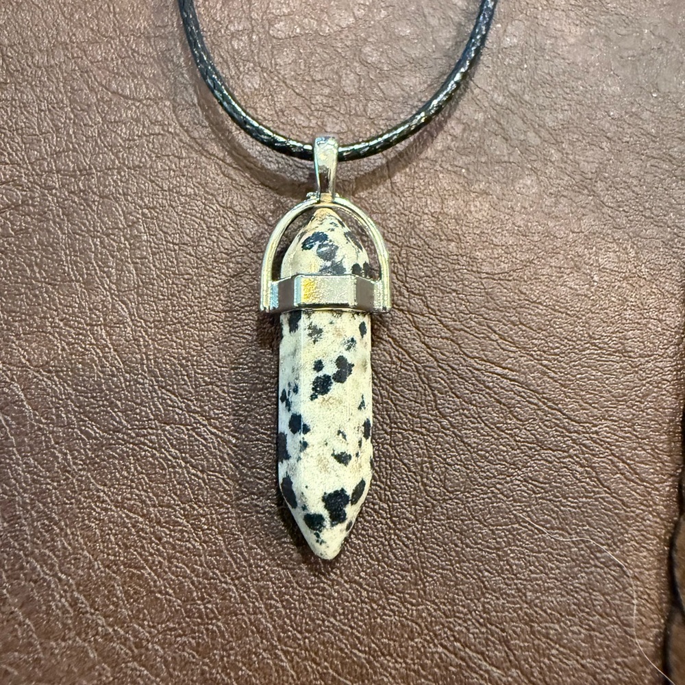 Dalmatian Stone Pendant Necklace